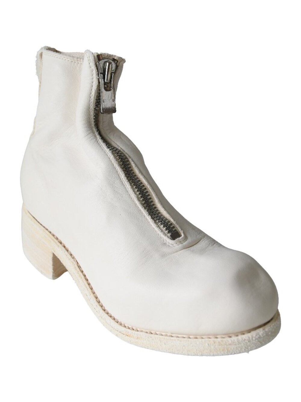 Guidi PL1 Soft Horse Full Grain Front Zip Boot White